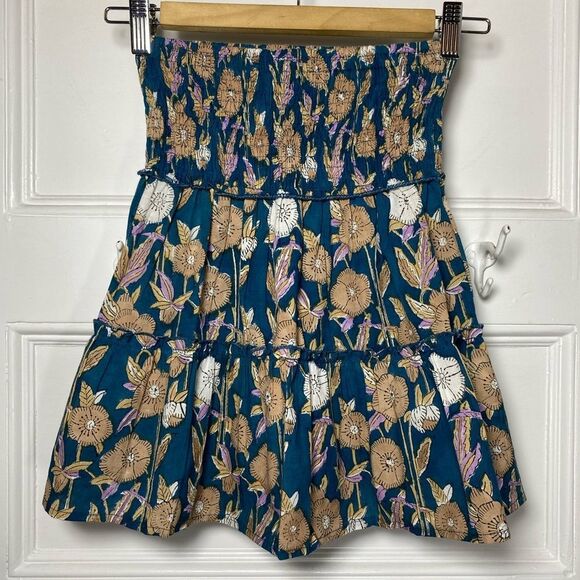 Perry Walker Collective | Florence Layered Cotton Mini Skirt with Floral Print - Picture 1 of 8